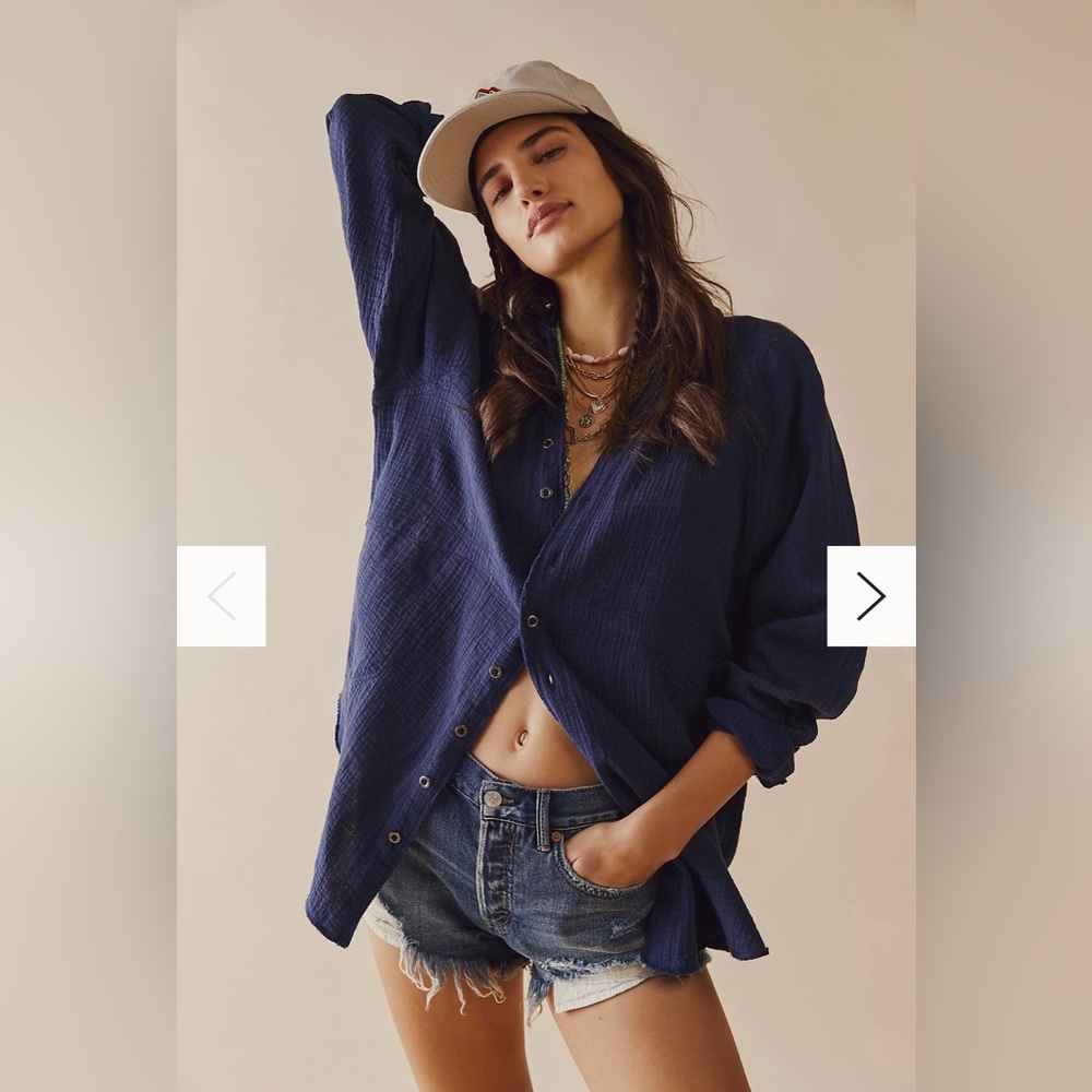 Free People Summer Daydreamer Button Down Size Small